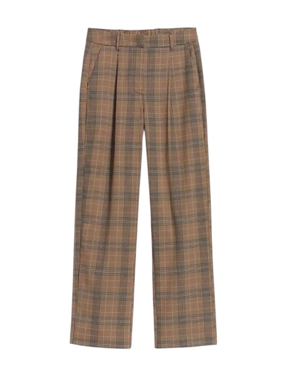 Old Navy Extra High Waisted Taylor Trouser Wide-Leg Pants NEW Brown Plaid Medium